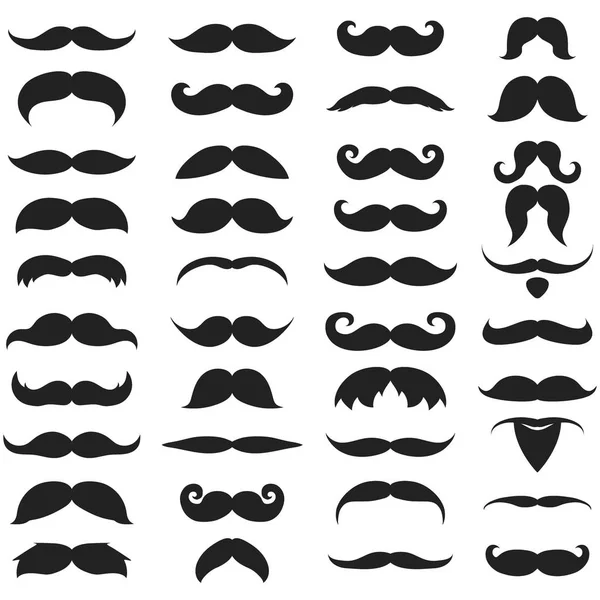 Colección de diferentes bigote y barba de los hombres — Archivo Imágenes Vectoriales