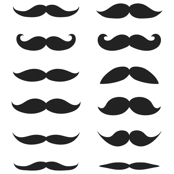 Збірка різних вусів і бороди чоловіків на білому — стоковий вектор