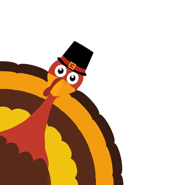 Peregrina de Turquía en el Día de Acción de Gracias — Archivo Imágenes Vectoriales