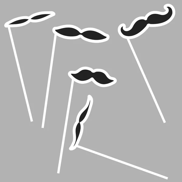 Silhouettes de verres et une moustache avec une barbe isolée — Image vectorielle