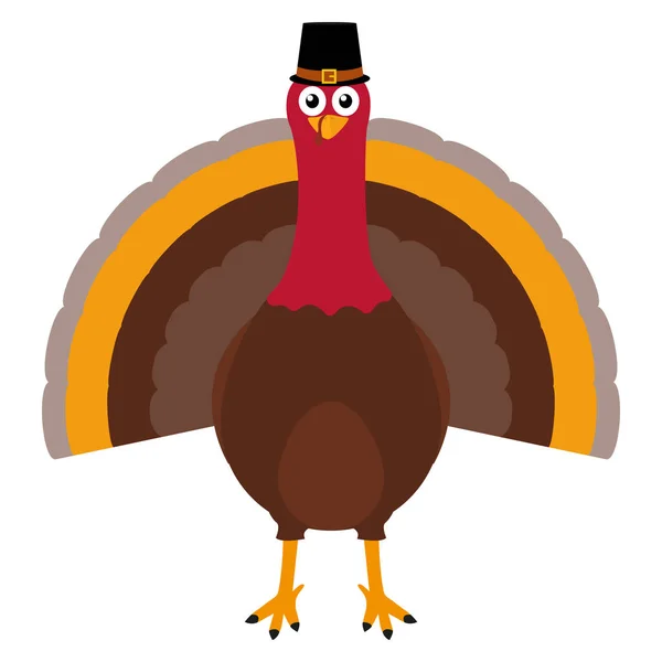 Turkije Pilgrimin op Thanksgiving Day — Stockvector