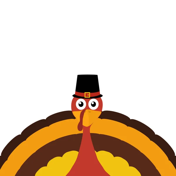 Turkije Pilgrimin op Thanksgiving Day — Stockvector