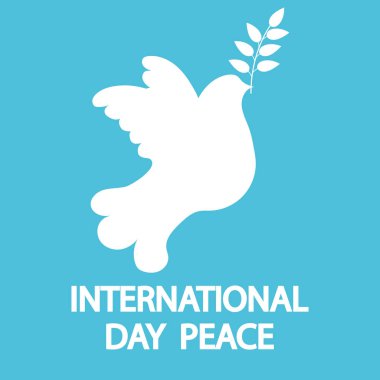 Uluslararası Barış Günü tatili için ağaç dalı ile Güvercin