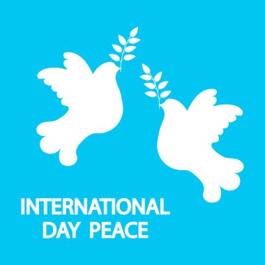 Uluslararası Barış Günü tatili için ağaç dalı ile Güvercin