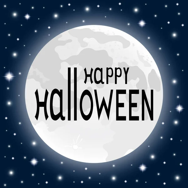 Happy Halloween op een maanlicht achtergrond in een donkere schemering — Stockvector