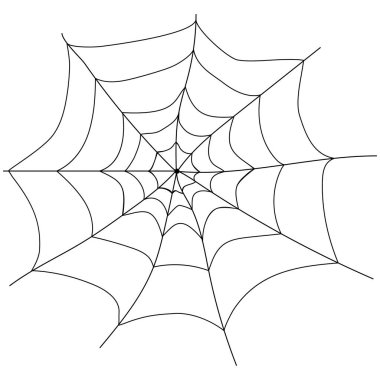 Örümcekler bir ağ üzerinde oturup. Siyah siluetler