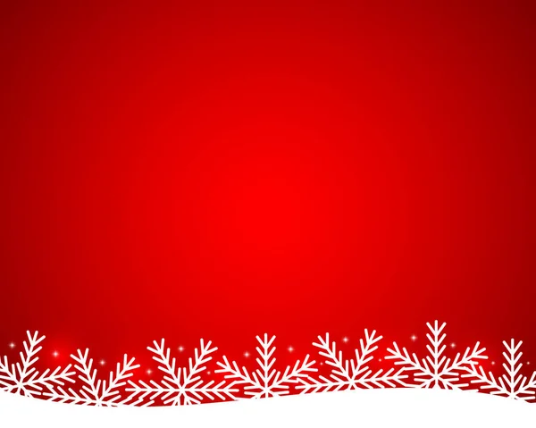 Navidad rojo brillante fondo con copos de nieve y estrellas — Archivo Imágenes Vectoriales