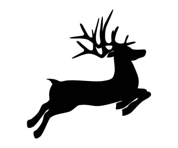Los renos están saltando para Navidad. Icono aislado en blanco — Vector de stock