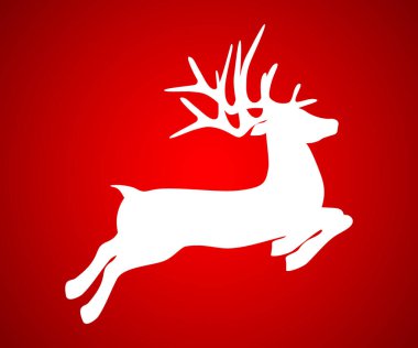 Ren geyiği Noel 'i kaçırıyor. Kırmızı üzerine simge