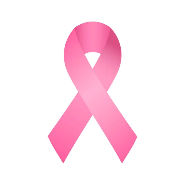 Cinta rosa símbolo de las organizaciones que apoyan el programa de lucha contra el cáncer de mama. — Archivo Imágenes Vectoriales