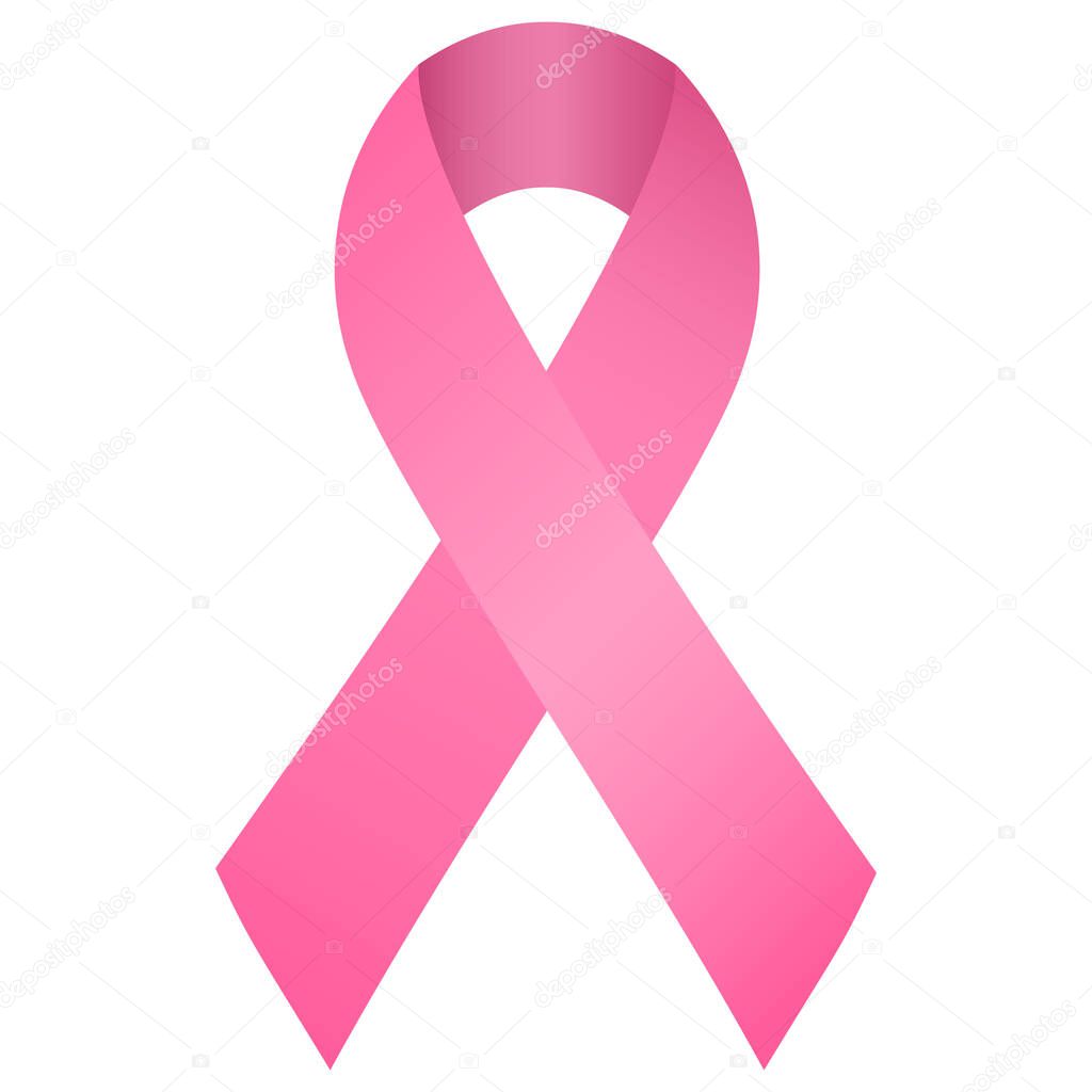 Pink ribbon symbol of the organizations supporting the program for the fight against breast cancer.