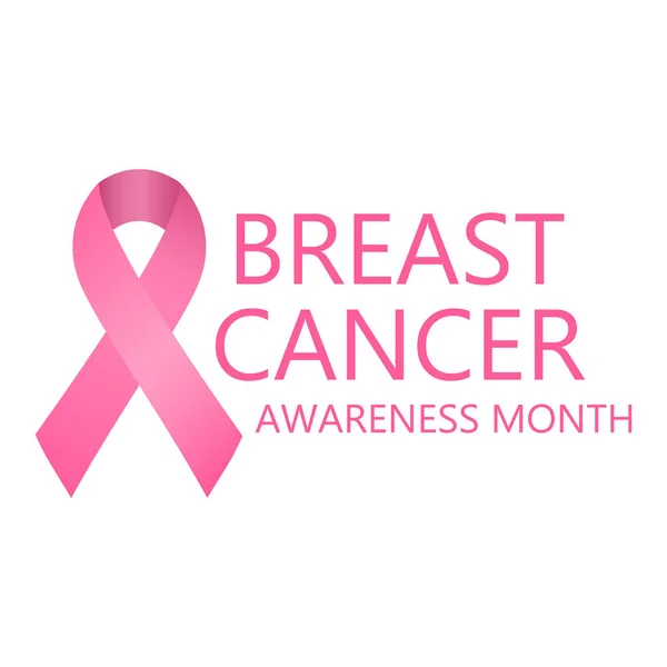 Różowa wstążka symbolem organizacji wspierających program walki z rakiem piersi. — Wektor stockowy