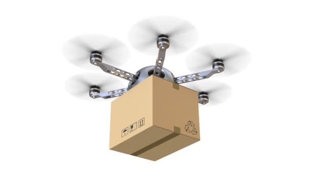 Latające Dostawy Drone Bezproblemowo Zapętlić Animacji Płynnie Zapętlić — Wideo stockowe