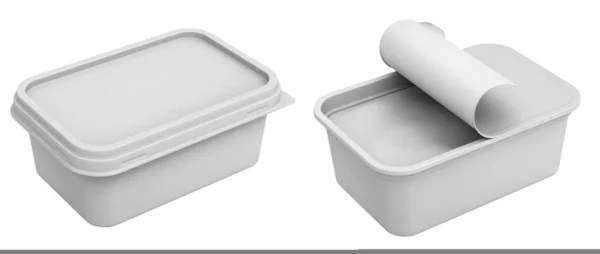 Clay Render Margarin Box Isolerad Vit Bakgrund Illustration — Stockfoto