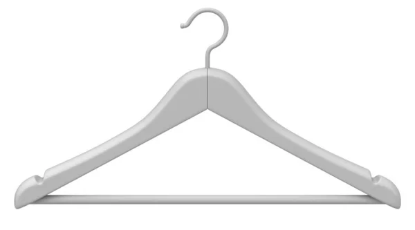 Clay Render Clothes Wood Coat Hanger Isolated White Background Illustration — Stock Photo, Image