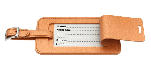 Leather Luggage Tag Isolated White Background Illustration — Stock Photo, Image