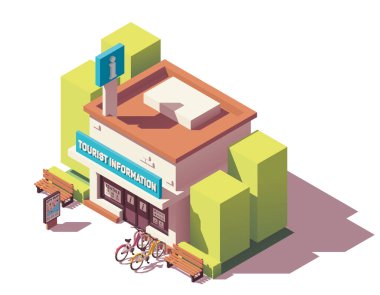 vektör izometrik turistik bilgi merkezi