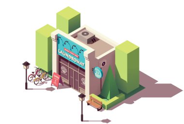 Vektör izometrik launderette