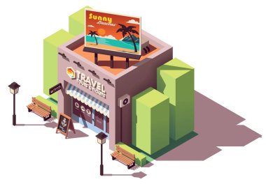 Vektör izometrik seyahat acentası