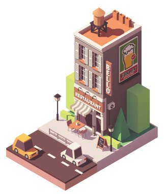 Vektör izometrik retro Restoran