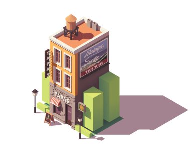 Vektör izometrik tapas restoran