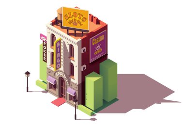 vektör izometrik casino bina