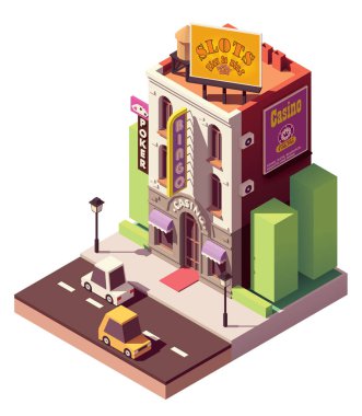 vektör izometrik casino bina
