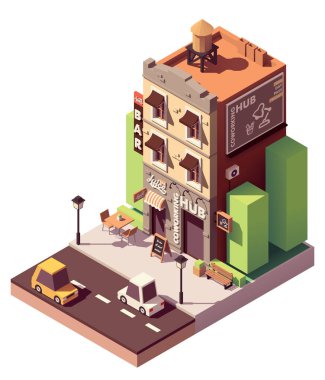 Vektör yapı coworking izometrik