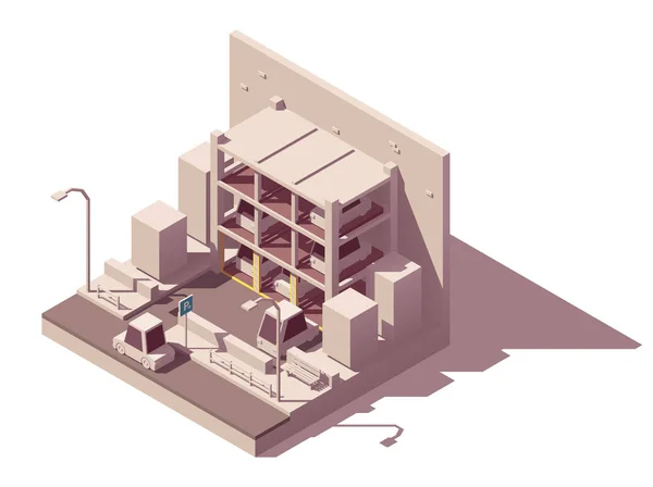 Système isométrique vectoriel de stationnement automatique — Image vectorielle