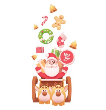 Vektör Noel Baba ile reindeers