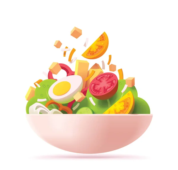 グリーン サラダのベクトル アイコン — ストックベクタ
