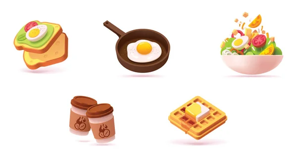 Vector breakfast icon set — Stock Vector