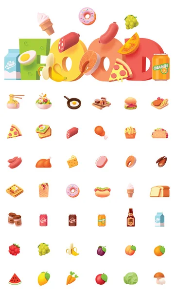 Vector food icon set — Stock Vector