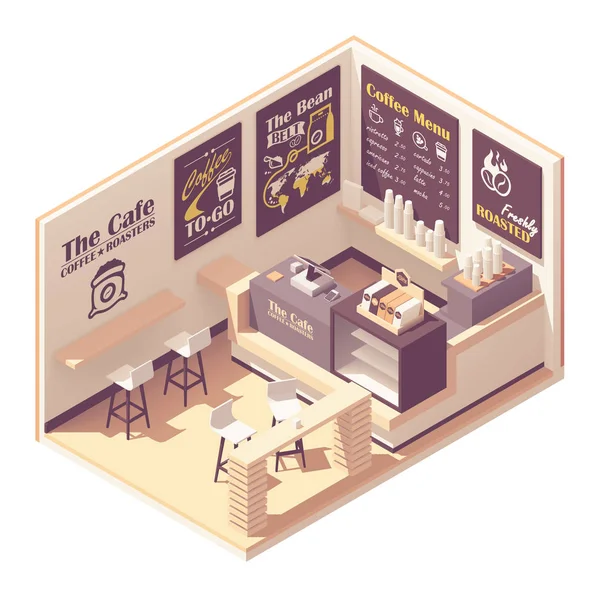 Vecteur isométrique petit café — Image vectorielle