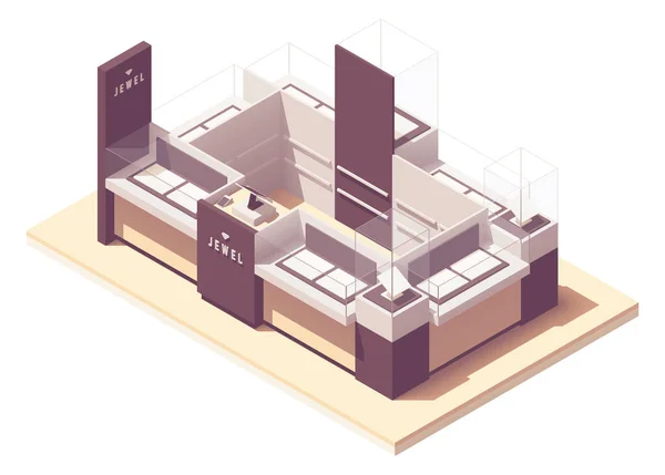 Vector isométrico joyería centro comercial quiosco — Archivo Imágenes Vectoriales