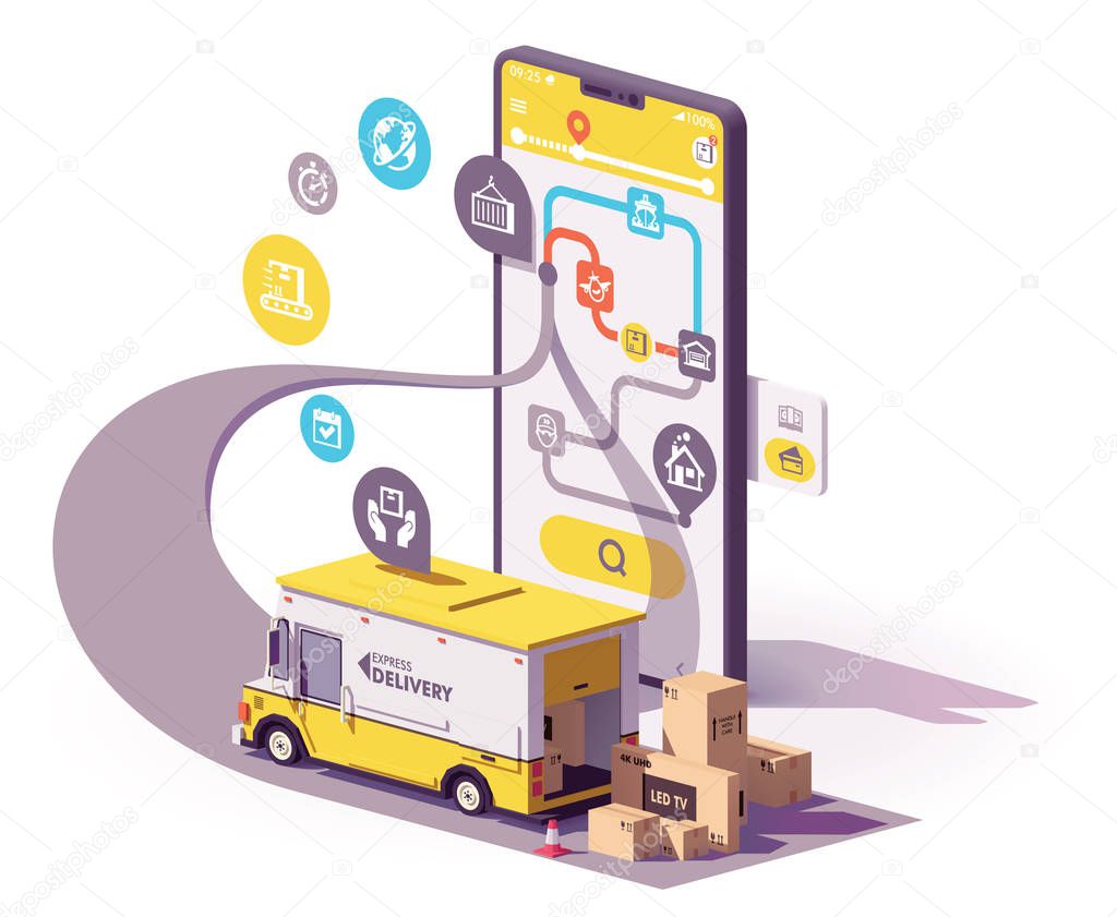 Vector delivery service app illustration