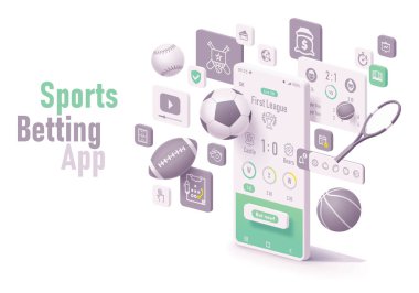 Vector sports betting app concept clipart