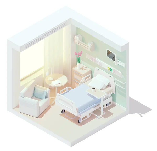 Vector isometric cozy hospital room — Stock Vector