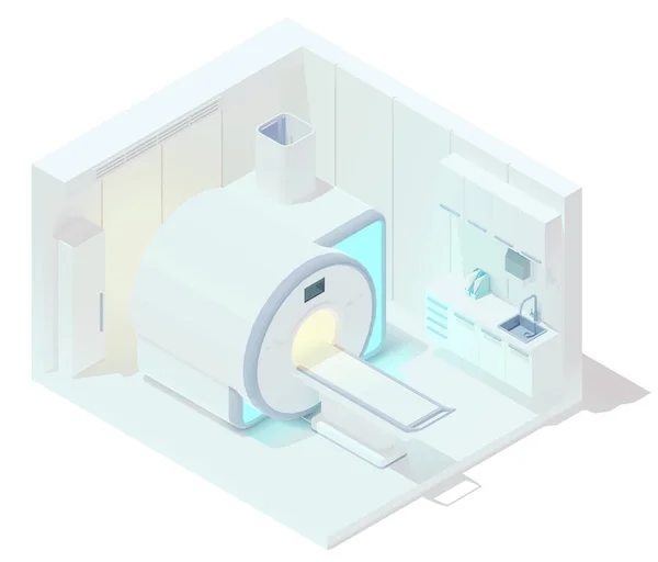 Vector isometric MRI and tomography room — Stock Vector