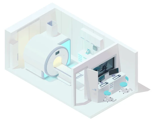 Vector isometric MRI and tomography room — Stock Vector