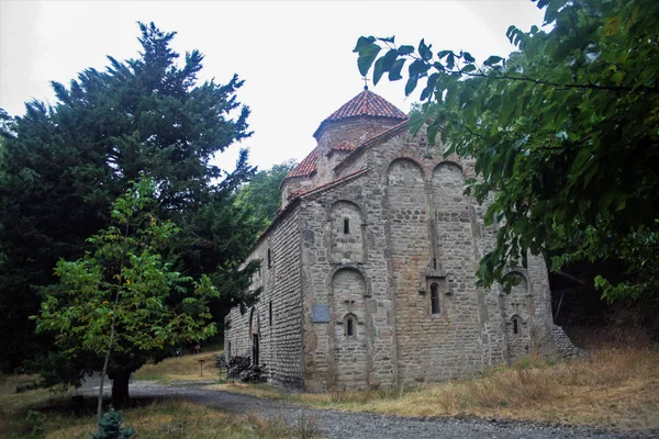 Monastero Gurjaani Kvelatsminda Chiesa Ognissanti Kvelatsminda Kakheti Georgia Giorno Nuvoloso — Foto Stock
