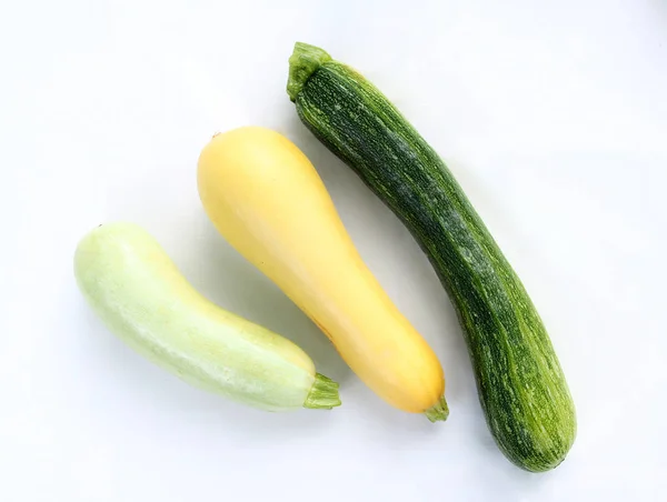 Set Vegetable Marrows Different Color White Background — Stock Photo, Image