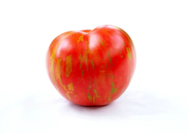 Tomate Mûre Couleur Originale Sur Fond Blanc — Photo