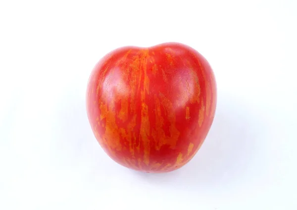 Tomate Mûre Couleur Originale Sur Fond Blanc — Photo