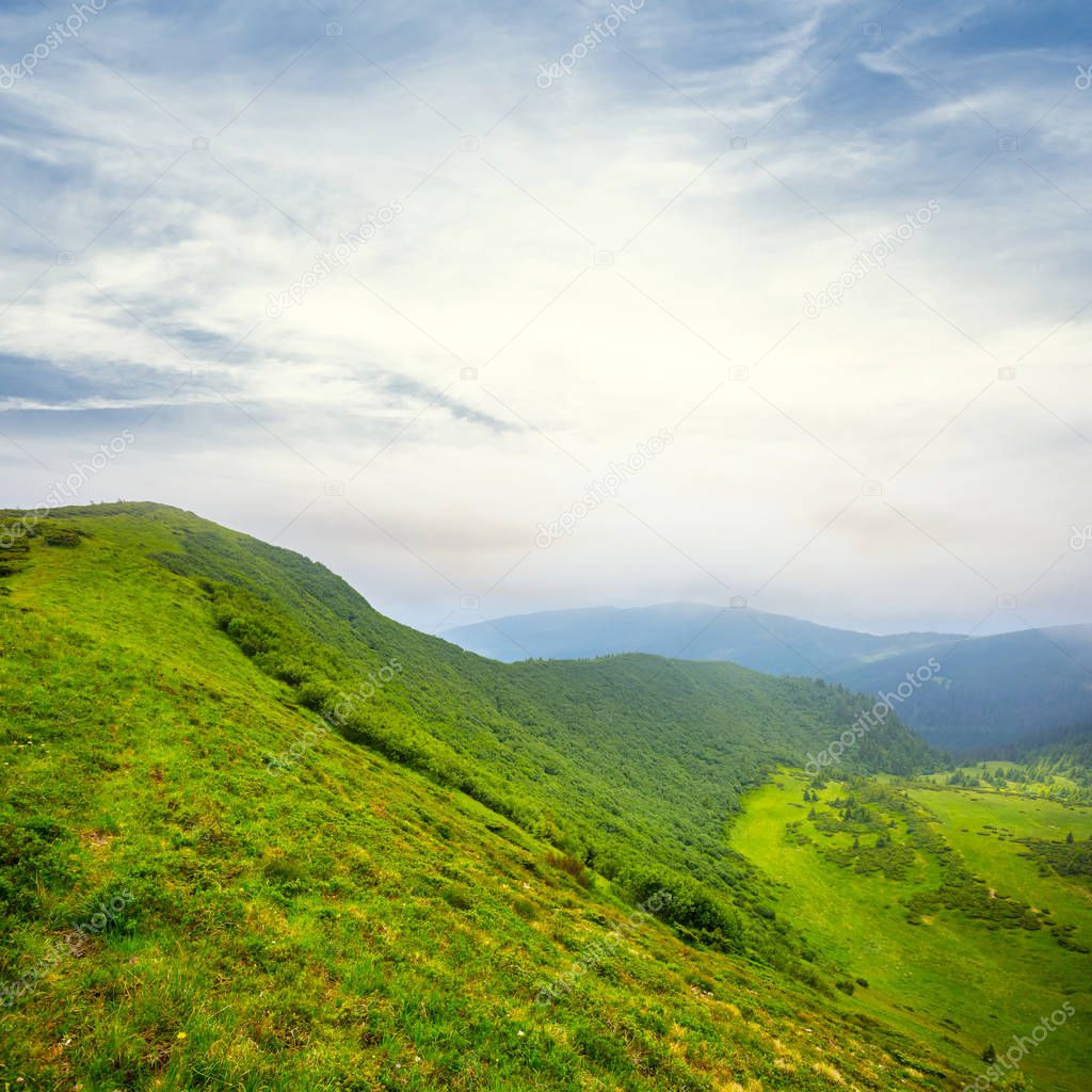 green mountain landscape at the evening