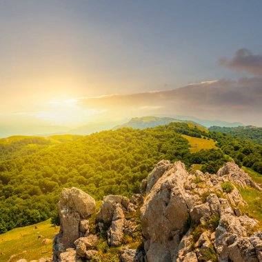 bir gün batımı rocky mount üstten görüntülemek