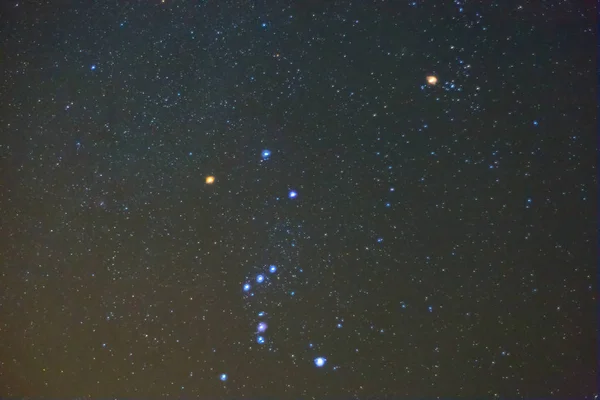 Närbild Orion Konstellation Natt Himmel Bakgrund — Stockfoto