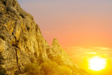 akşam güneş ışığını yamaç mount