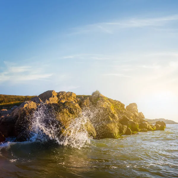 Costa Rocosa Atardecer — Foto de Stock