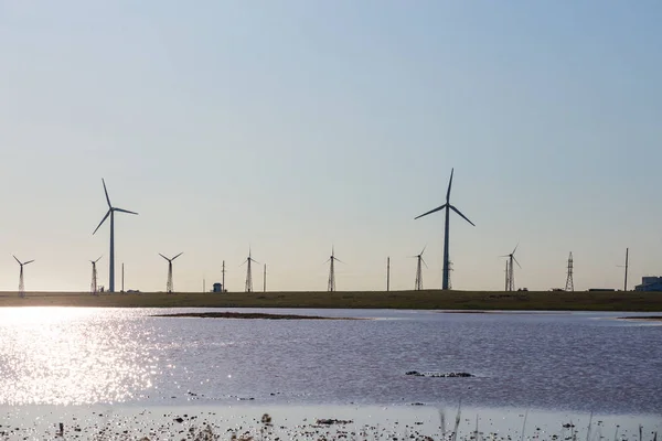 Wind Power Electric Station Sea Coast — Stock Photo, Image